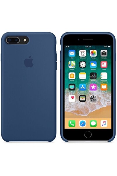 Bibilel Carcasă de protecție spate cu logo Apple pentru iPhone 8 Plus, silico...