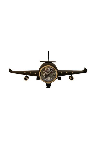 OEM Decorative Metal Clock, Airplane Model, Brown, 40 x 8 x 17 cm