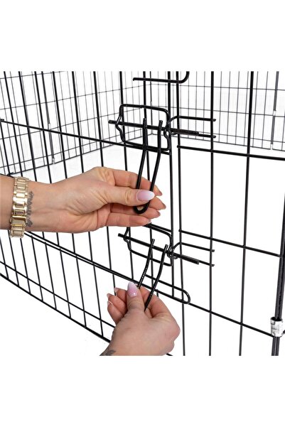 SERSIMO Cușcă pentru animale de companie, din fier, formă configurabilă, cu ușă de acces, XXL, 120x120x60cm, neagră