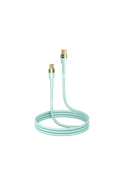 SOHO Fast charge and data transfer cable Type-C to Type-C, 100W, 2M, reinforced, Verde gold