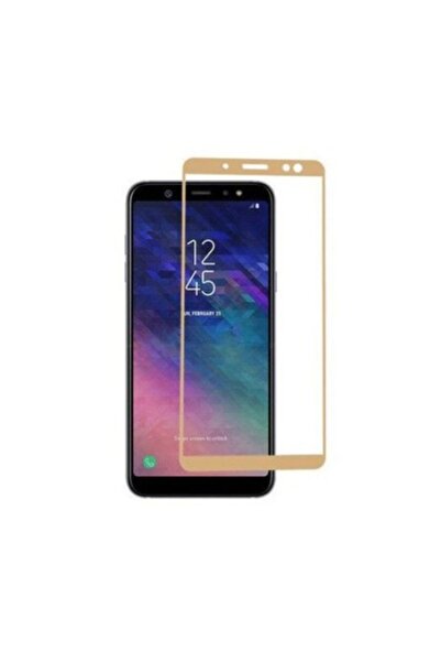 Bibilel Glass Film, Fullscreen 9H for Samsung Galaxy A8 Plus 2018, Gold