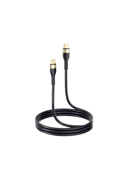 SOHO Cablu de încărcare rapidă și transfer de date USB Type-C la Type-C, 100W, 2M, ranforsat, negru-auriu