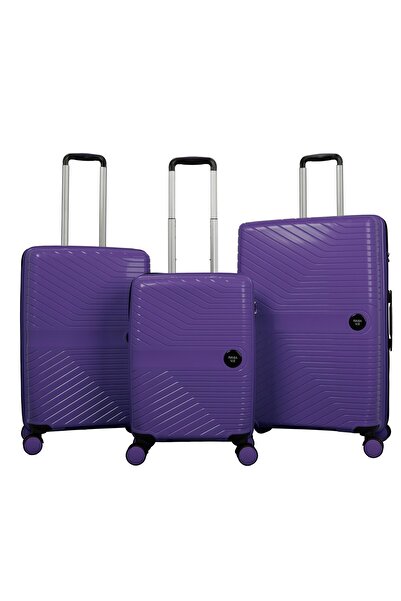 NASA U S NASA U.S PP - SİLİKON KIRILMAZ 3 LÜ VALİZ SETİ MOR