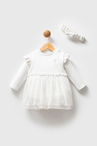 U.S. Polo Assn. U.S. Polo Assn Kız Bebek Beyaz Elbise
