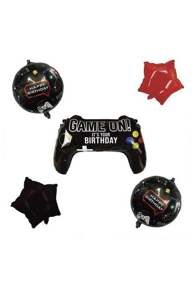 Bibilel Kids Set 5 balloons for children's parties, Game ON theme, 35 x 35 cm, Multicolor, JMB-BBL6704