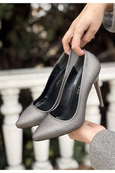 Celira Platinum Satin Stiletto Shoes
