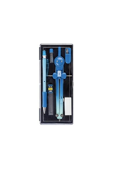 SOHO Adjustable compass set with mechanical pencil and accessories, light blue