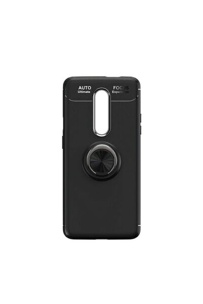 SOHO Protective Case for OnePlus 7 Pro, Silicone, Rotating Magnetic Ring, Black