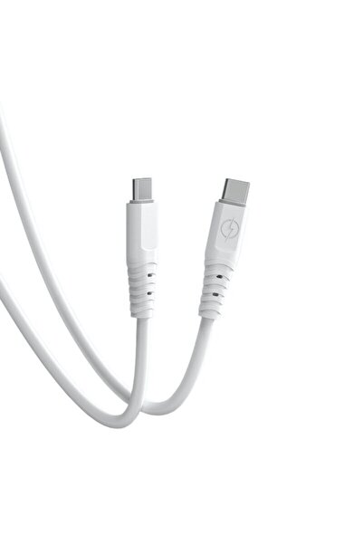 SOHO Fast Charge and Data Transfer Cable, USB-C to USB-C, PD 100W, 6A, 1M, White