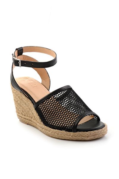 Bambi Black Leather Women's Sandals K05718071222