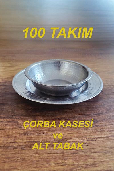 Binbir Trend Çekic Tattoo Pattern Soup Bowl and Bottom Plate Set, Soup Bowl Set 14Cm-19Cm