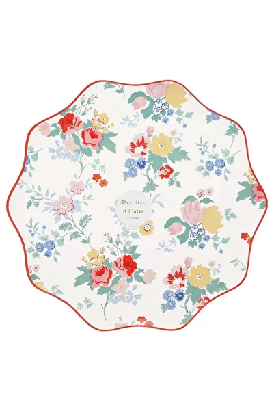 Meri Meri - Vintage Floral Plates - L - 8 Pieces