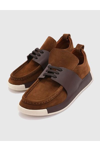 İLVİ Modric Genuine Suede Leather Men's Tan Oxford Shoes