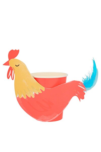 Meri Meri - On The Farm Rooster Party Cups - Horoz Bardak