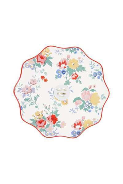 Meri Meri - Vintage Floral Plates - m - 16 Pieces