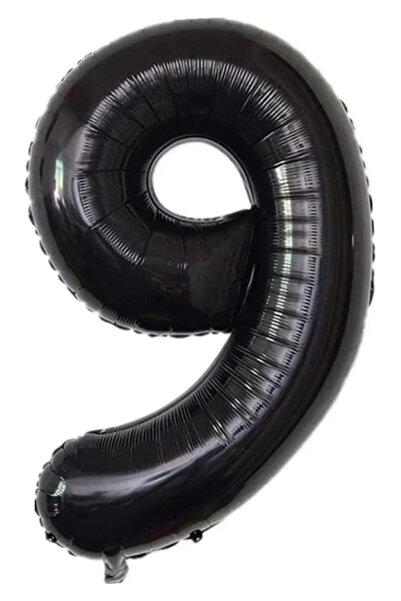 Baloncu Dükkanı بالون فويل أسود لعمر 9 سنوات مقاس 34 بوصة (76-82 سم)