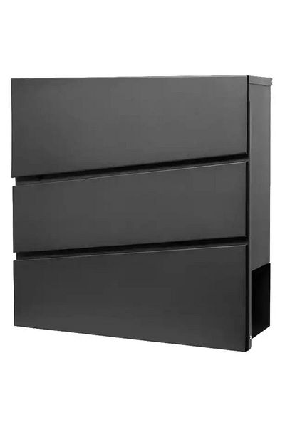 SERSIMO Outdoor mailbox, for fence or wall, made of galvanized steel, with lock, 37x11x37cm, gray