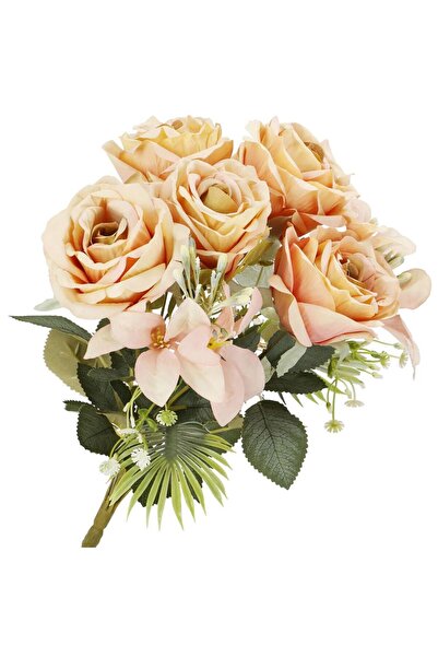 SERSIMO Buchet de flori artificiale din poliester, 9 fire de trandafiri, 40cm...