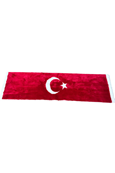 YGT Türk Bayraklı Peluş Göğüslük Pandizot Örtüsü 160x40cm