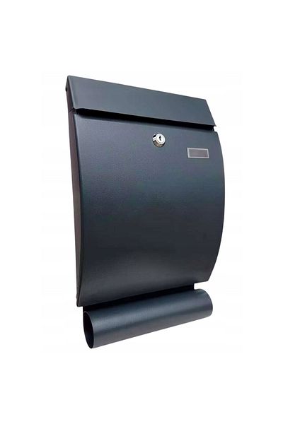 SERSIMO Outdoor mailbox, for fence or wall, made of galvanized steel, with lock, 41x8x25cm, dark gray