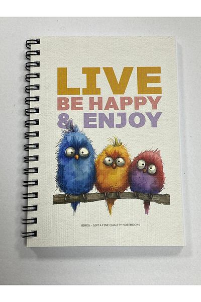 Gıpta Bird's Sp. Cardboard Cover Notebook A6 80 Sheets Unlined 7335