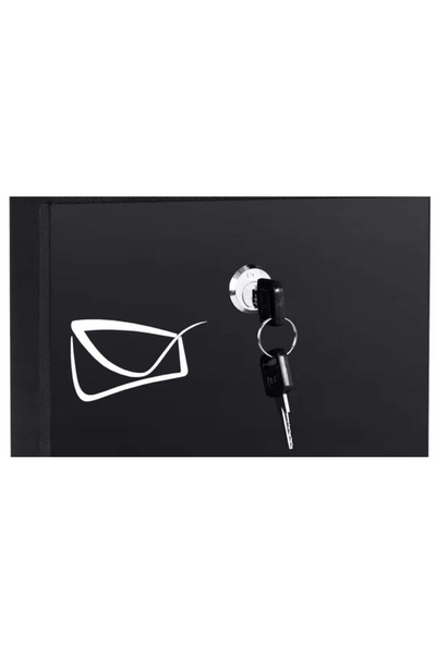 SERSIMO Outdoor mailbox, for fence or wall, made of galvanized steel, with lock, 26x6x19cm, dark gray