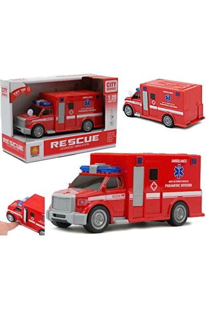 Technok Ambulanță 1:20, lumini LED, sunete, 20x8,5x7 cm