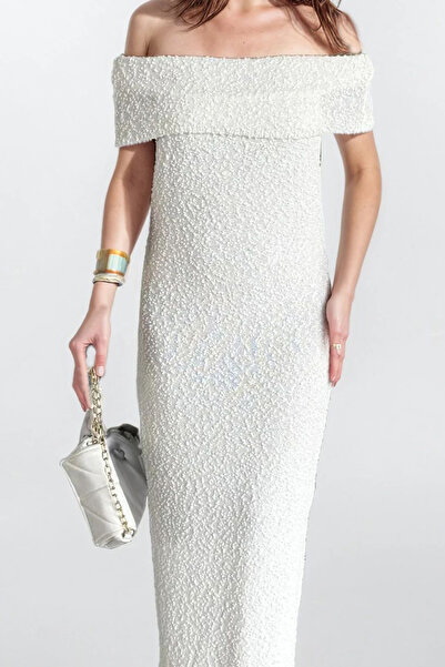 VAGGON Women's White Madonna Collar Maxi Length Strapless Dress Vs00755