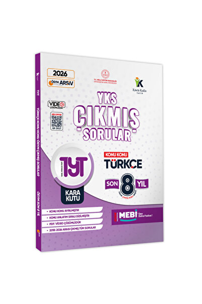 Karakutu Yayınları 2026 YKS-TYT Türkçe Kara Kutu ÖSYM Çıkmış Soru Bankası Vid...