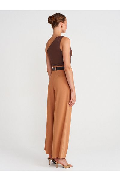 Dilvin 72149 Belted Double Pleated Trousers-A.Tile