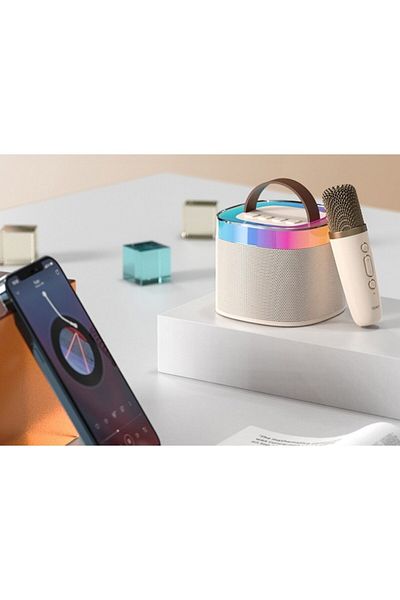 DAR Portable Bluetooth Speaker with Microphone – Model K52, Cream, Parties and Holidays, 111-44
