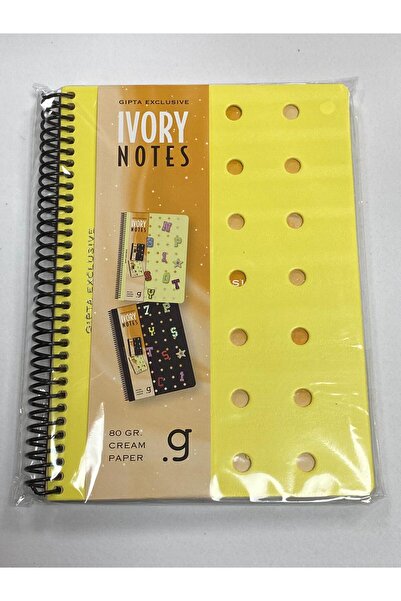 Gıpta Ivory Notes Spiral Plastic Cover 80 Sheets Checkered A5 Hole Notebook No: 7818