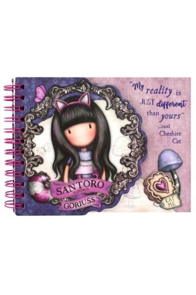 Santoro Gorjuss Carnetel profilat cu spira - Cheshire Cat