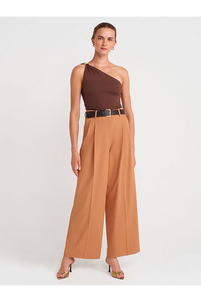 Dilvin 72149 Belted Double Pleated Trousers-A.Tile
