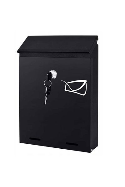 SERSIMO Outdoor mailbox, for fence or wall, made of galvanized steel, with lock, 26x6x19cm, dark gray