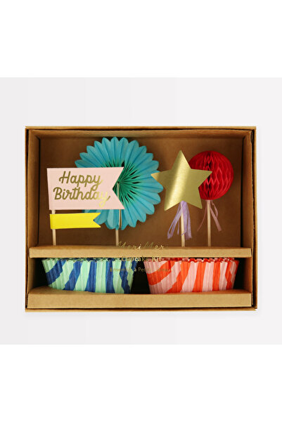 Meri Meri - طقم كب كيك مخطط - 24 قطعة