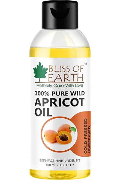 Bliss of Earth Cold Pressed Organic Apricot Oil for Skin, 100ml – Unrefined &...