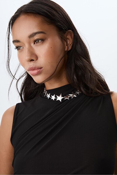 Stradivarius Gathered tulle T-shirt