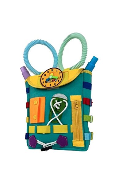 Bibilel Kids Set de ghiozdan Montessori cu jucării senzoriale, catarame și fe...