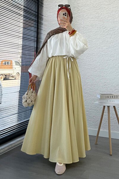 MELEK ARAZ Fusta Premium Voile Crush - Galben unt