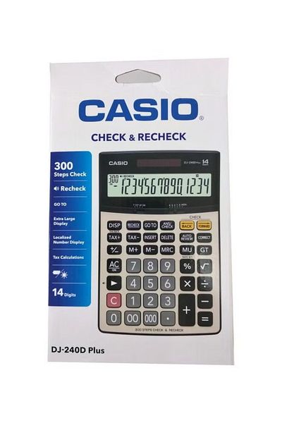 Casio Check and Recheck Calculator Grey/Black