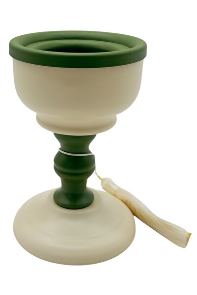 AKDC مبخرة معدنية 8 سم × 12.5 سم، عاجي/أخضر