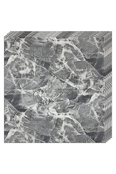 Teno Set of 10x 3D Brick Wallpaper Teno1302, Marble Pattern, coverage area 5.3 sq m, 70x77 cm, light gray