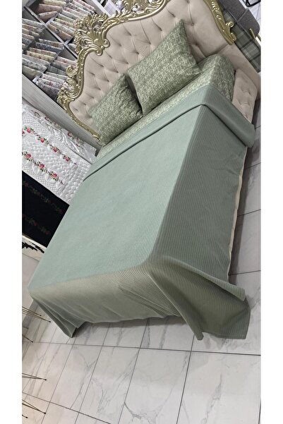 AHSEN TASARIM Fitted Sheet with Pillowcases and Pique Set for Double Bed 160X...