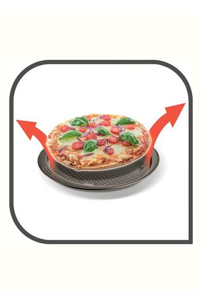 TEFAL Easy Grip Pizza Tray Grey 34cm