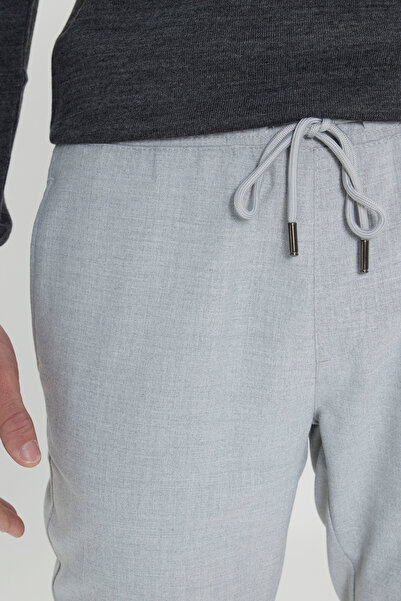 AC&Co / Altınyıldız Classics Slim Fit Beli Bağlamalı Yan Cepli Gri Jogger Pantolon