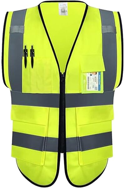 Duravel Reflective Vest with Dotted Gloves - High-Visibility Safety Jacket for Runners, Cyclists, and Constr