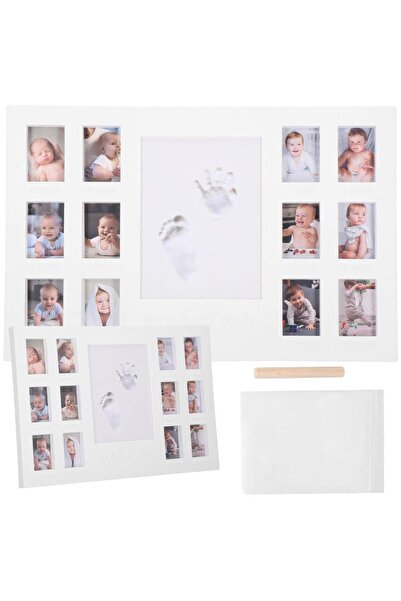SERSIMO Baby hand or foot print mold kit and photo frame, 24x37cm, white