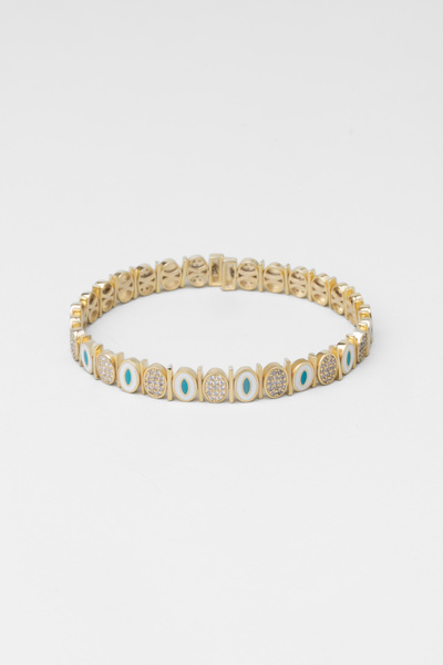 So CHIC... İsis 18 Ayar Sarı Altın Kaplama Gümüş Nazar Kelepçe Bileklik