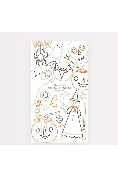 Meri Meri - Halloween Colour In Activity Tablecloth - Cadılar Bayramı Aktivit...